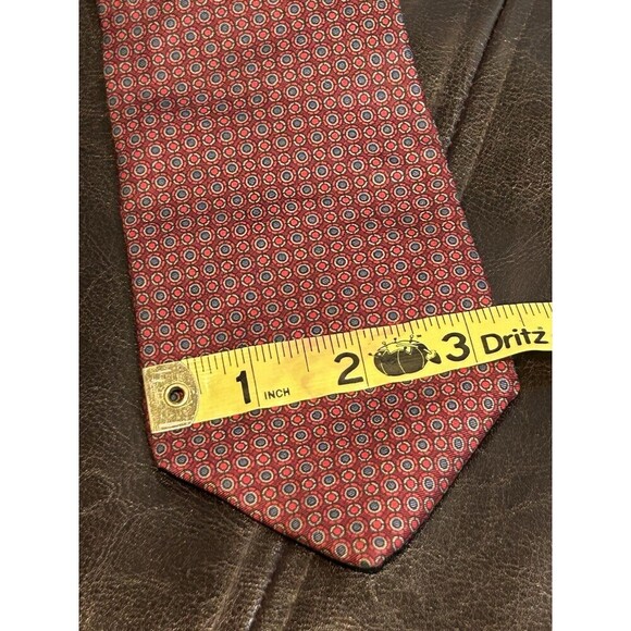 Yves Saint Laurent 58” 100% Silk Woven Red Men’s Neck Tie - Picture 4 of 6